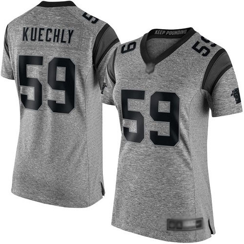 Carolina Panthers Limited Gray Women Luke Kuechly Jersey NFL Football #59 Gridiron